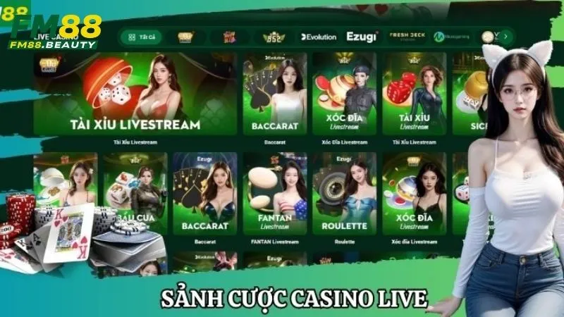 FM88 10 Sảnh cược casino live