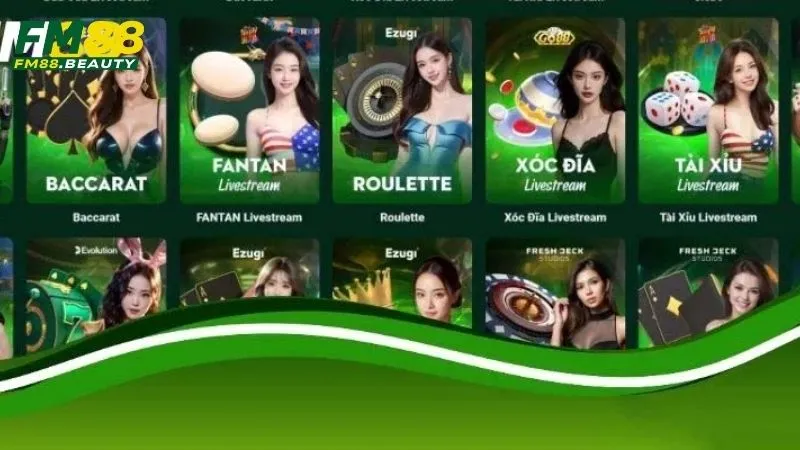 FM88 11 Sảnh game đa dạng dễ lựa chọn